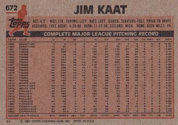 2017 Topps - Rediscover Topps 1983 Topps Stamped Buybacks Bronze #672 Jim Kaat Back