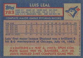 2017 Topps - Rediscover Topps 1984 Topps Stamped Buybacks Bronze #783 Luis Leal Back