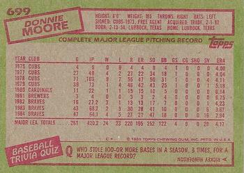 2017 Topps - Rediscover Topps 1985 Topps Stamped Buybacks Bronze #699 Donnie Moore Back