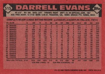 2017 Topps - Rediscover Topps 1986 Topps Stamped Buybacks Bronze #515 Darrell Evans Back