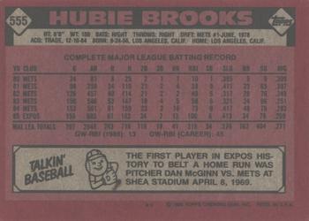 2017 Topps - Rediscover Topps 1986 Topps Stamped Buybacks Bronze #555 Hubie Brooks Back