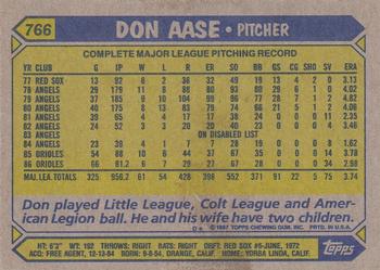 2017 Topps - Rediscover Topps 1987 Topps Stamped Buybacks Bronze #766 Don Aase Back