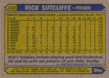 2017 Topps - Rediscover Topps 1987 Topps Stamped Buybacks Bronze #142 Rick Sutcliffe Back
