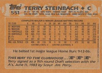 2017 Topps - Rediscover Topps 1988 Topps Stamped Buybacks Bronze #551 Terry Steinbach Back
