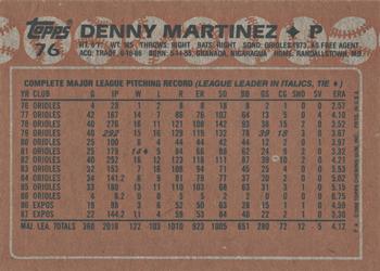 2017 Topps - Rediscover Topps 1988 Topps Stamped Buybacks Bronze #76 Denny Martinez Back