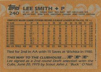 2017 Topps - Rediscover Topps 1988 Topps Stamped Buybacks Bronze #240 Lee Smith Back