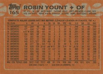 2017 Topps - Rediscover Topps 1988 Topps Stamped Buybacks Bronze #165 Robin Yount Back