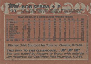 2017 Topps - Rediscover Topps 1988 Topps Stamped Buybacks Bronze #93 Bob Sebra Back
