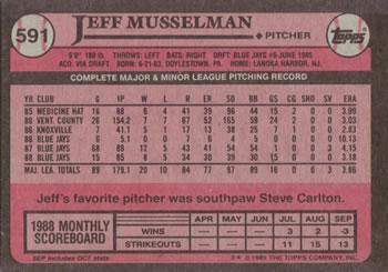 2017 Topps - Rediscover Topps 1989 Topps Stamped Buybacks Bronze #591 Jeff Musselman Back