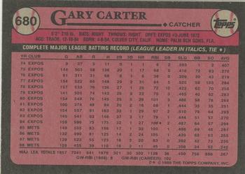 2017 Topps - Rediscover Topps 1989 Topps Stamped Buybacks Bronze #680 Gary Carter Back