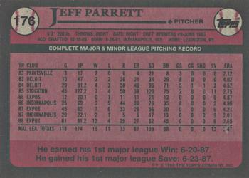 2017 Topps - Rediscover Topps 1989 Topps Stamped Buybacks Bronze #176 Jeff Parrett Back