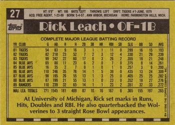 2017 Topps - Rediscover Topps 1990 Topps Stamped Buybacks Bronze #27 Rick Leach Back