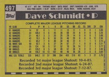 2017 Topps - Rediscover Topps 1990 Topps Stamped Buybacks Bronze #497 Dave Schmidt Back