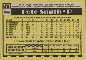 2017 Topps - Rediscover Topps 1990 Topps Stamped Buybacks Bronze #771 Pete Smith Back