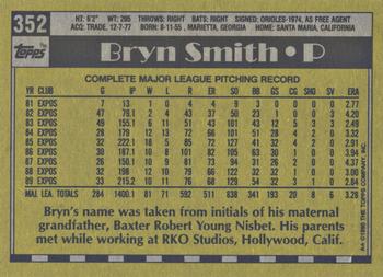 2017 Topps - Rediscover Topps 1990 Topps Stamped Buybacks Bronze #352 Bryn Smith Back