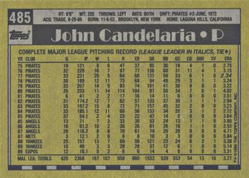 2017 Topps - Rediscover Topps 1990 Topps Stamped Buybacks Bronze #485 John Candelaria Back