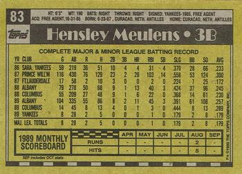 2017 Topps - Rediscover Topps 1990 Topps Stamped Buybacks Bronze #83 Hensley Meulens Back