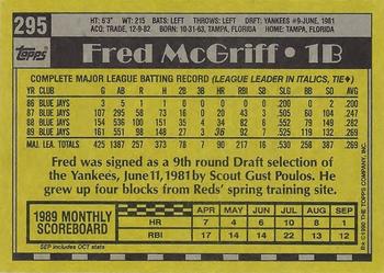 2017 Topps - Rediscover Topps 1990 Topps Stamped Buybacks Bronze #295 Fred McGriff Back