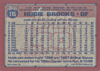 2017 Topps - Rediscover Topps 1991 Topps Stamped Buybacks Bronze #115 Hubie Brooks Back