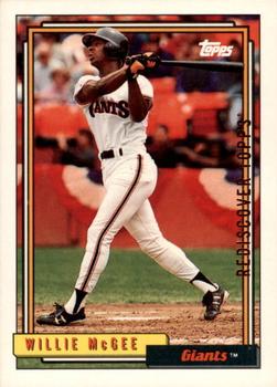 Willie McGee Giants OF #65 Topps 1992 Baseball Card,  in 2023