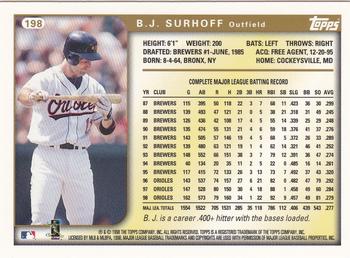 2017 Topps - Rediscover Topps 1999 Topps Stamped Buybacks Bronze #198 B.J. Surhoff Back