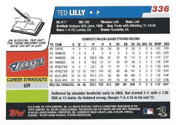 2017 Topps - Rediscover Topps 2006 Topps Stamped Buybacks Bronze #336 Ted Lilly Back