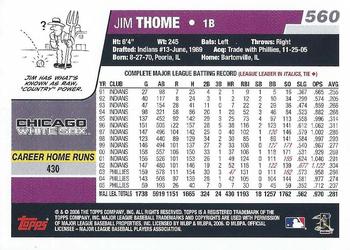 2017 Topps - Rediscover Topps 2006 Topps Stamped Buybacks Bronze #560 Jim Thome Back