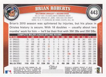 2017 Topps - Rediscover Topps 2011 Topps Stamped Buybacks Bronze #443 Brian Roberts Back