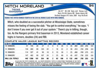 2017 Topps - Rediscover Topps 2014 Topps Stamped Buybacks Bronze #94 Mitch Moreland Back