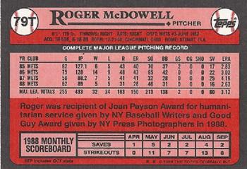 2017 Topps - Rediscover Topps 1989 Topps Traded Stamped Buybacks Bronze #79T Roger McDowell Back