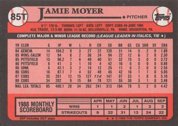 2017 Topps - Rediscover Topps 1989 Topps Traded Stamped Buybacks Bronze #85T Jamie Moyer Back
