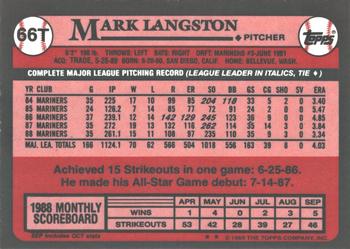 2017 Topps - Rediscover Topps 1989 Topps Traded Stamped Buybacks Bronze #66T Mark Langston Back