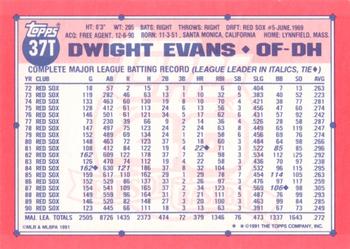 2017 Topps - Rediscover Topps 1991 Topps Traded Stamped Buybacks Bronze #37T Dwight Evans Back