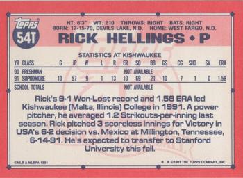 2017 Topps - Rediscover Topps 1991 Topps Traded Stamped Buybacks Bronze #54T Rick Helling Back