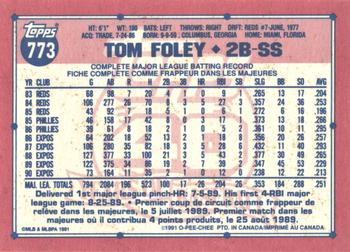 2017 Topps - Rediscover Topps 1991 O-Pee-Chee Stamped Buybacks Bronze #773 Tom Foley Back