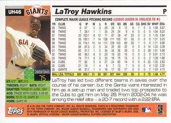 2017 Topps - Rediscover Topps 2005 Topps Updates & Highlights Stamped Buybacks Bronze #UH46 LaTroy Hawkins Back
