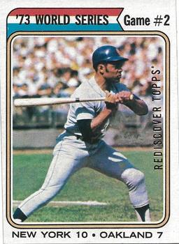 2017 Topps - Rediscover Topps 1974 Topps Stamped Buybacks Gold #473 World Series Game 2 Front