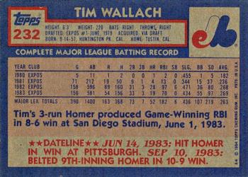 2017 Topps - Rediscover Topps 1984 Topps Stamped Buybacks Gold #232 Tim Wallach Back