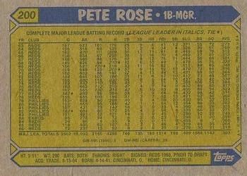 2017 Topps - Rediscover Topps 1987 Topps Stamped Buybacks Gold #200 Pete Rose Back