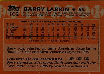 2017 Topps - Rediscover Topps 1988 Topps Stamped Buybacks Gold #102 Barry Larkin Back