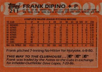 2017 Topps - Rediscover Topps 1988 Topps Stamped Buybacks Gold #211 Frank DiPino Back