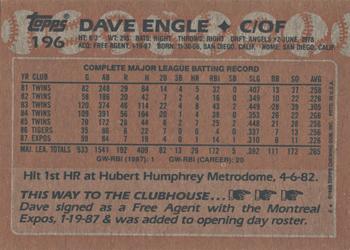 2017 Topps - Rediscover Topps 1988 Topps Stamped Buybacks Gold #196 Dave Engle Back