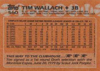 2017 Topps - Rediscover Topps 1988 Topps Stamped Buybacks Gold #560 Tim Wallach Back