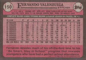 2017 Topps - Rediscover Topps 1989 Topps Stamped Buybacks Gold #150 Fernando Valenzuela Back
