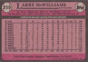 2017 Topps - Rediscover Topps 1989 Topps Stamped Buybacks Gold #259 Larry McWilliams Back