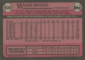 2017 Topps - Rediscover Topps 1989 Topps Stamped Buybacks Gold #600 Wade Boggs Back