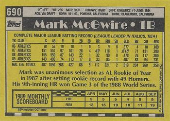 2017 Topps - Rediscover Topps 1990 Topps Stamped Buybacks Gold #690 Mark McGwire Back