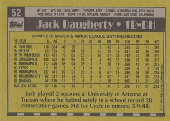 2017 Topps - Rediscover Topps 1990 Topps Stamped Buybacks Gold #52 Jack Daugherty Back