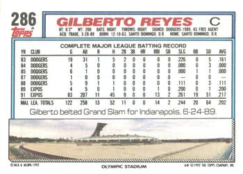 2017 Topps - Rediscover Topps 1992 Topps Stamped Buybacks Gold #286 Gilberto Reyes Back
