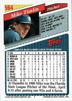 2017 Topps - Rediscover Topps 1993 Topps Stamped Buybacks Gold #564 Mike Timlin Back